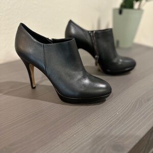 Vince Camuto Black Leather Heeled Booties